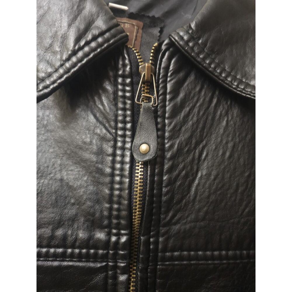 Reportage RGA Italian Leather Moto Rider Jacket Bomber Black Size M - Picture 4 of 9